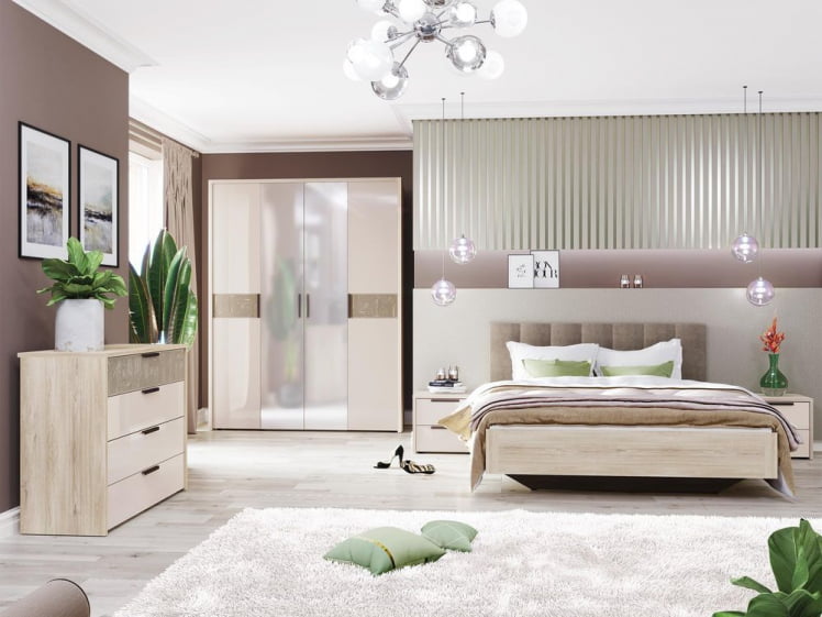 Модульная спальня Кашемир набор №3 Дуб Кронберг/Кашемир_0