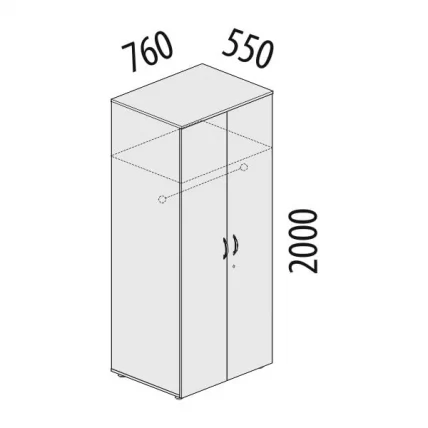 Шкаф для одежды большой с замком Альфа 63.42 Дуб Кобург_1