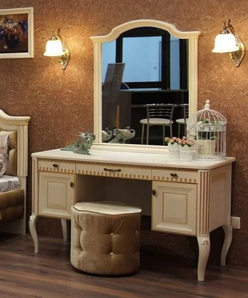 Комплект мебели для спальни Марлен №3 Кремовый белый Патина_1