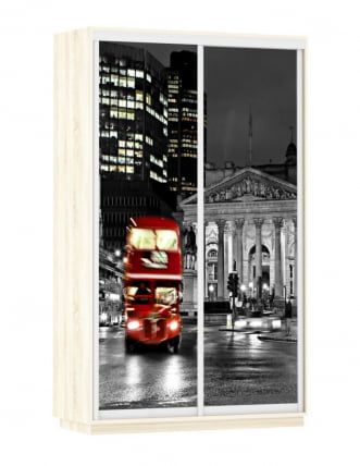 Шкаф-купе двухдверный Экспресс Дуо 1400х2200h Лондон/Дуб сонома_0