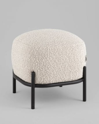 Пуф Стоун П ткань букле молочный_0