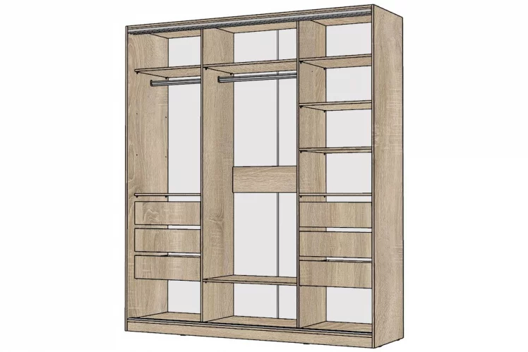 Шкаф-купе 3-х дверный Виктория 2000х584х2300, Дуб сонома светлый 20ДЗЗЗДЗЗЗДЗЗЗ-ЯЯПШ-Дсс 310-3250_1