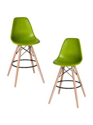 Стул барный DOBRIN DSW BAR (ножки светлый бук, цвет сиденья салатовый (G-08)) 2 шт_0
