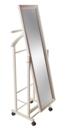 Вешалка костюмная с зеркалом на колесах В 24Н Слоновая кость_0