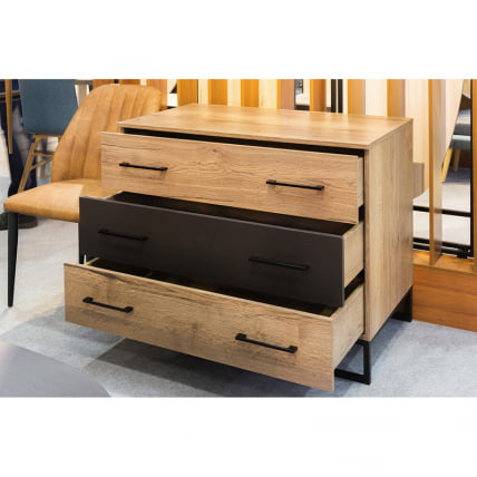 Комод Loft с 3 ящиками Дуб табак/Графит_7