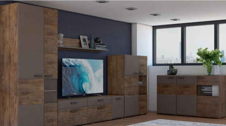 Тумба трехдверная Рио 1500 Таксус Смоки софт_1