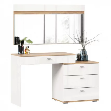 Стол туалетный комбинированный с зеркалом 1200 Фиджи 013 Дуб Золотой Белый_2