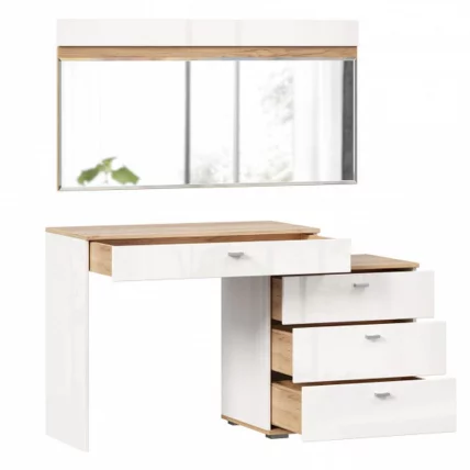 Стол туалетный комбинированный с зеркалом 1200 Фиджи 013 Дуб Золотой Белый_1