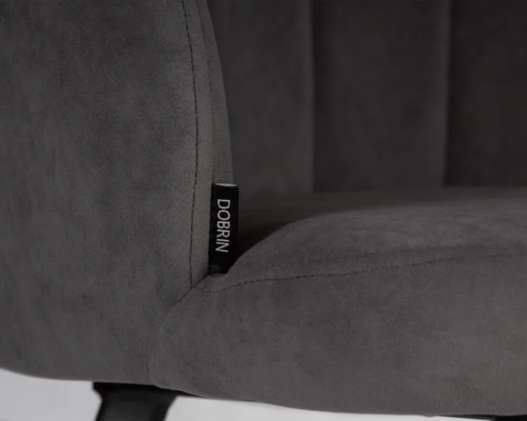 Стул обеденный DOBRIN NAOMI (ЭМАЛЬ ЧЕРНЫЙ МУАР велюр Catania Chocolate)_7