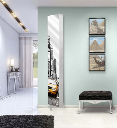 Поворотный зеркальный шкаф Lupo Art Белый_12