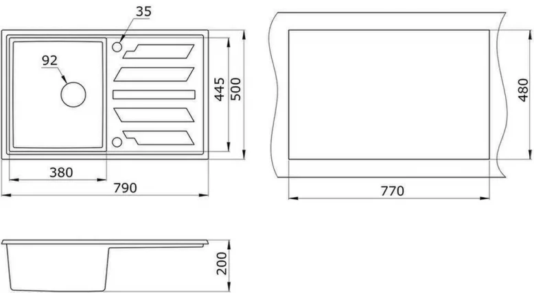 Кухонная мойка GRANULA 8002 Графит_2