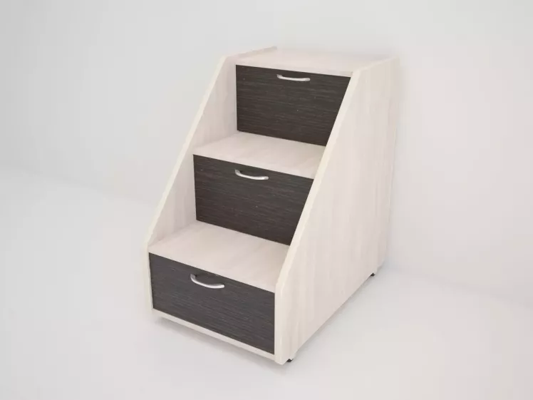 Лестница для кровати 160 Радуга (Л) Дуб млечный / Оранжевый_0