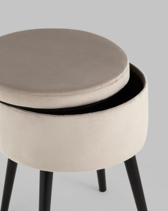 Пуф Клайс с ящиком велюр Светло-серый_4