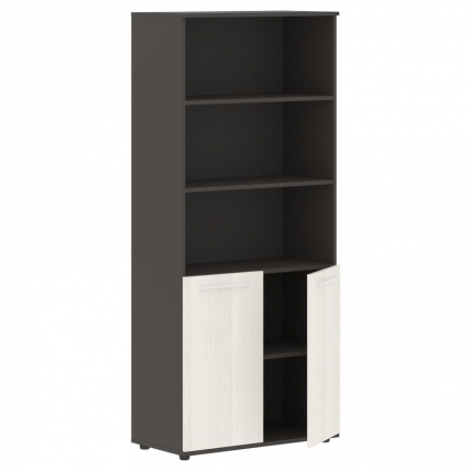 Шкаф с одним комплектом глухих малых дверей EDIS EHCS 85.5 Ясень Траун Белый Мокко_1