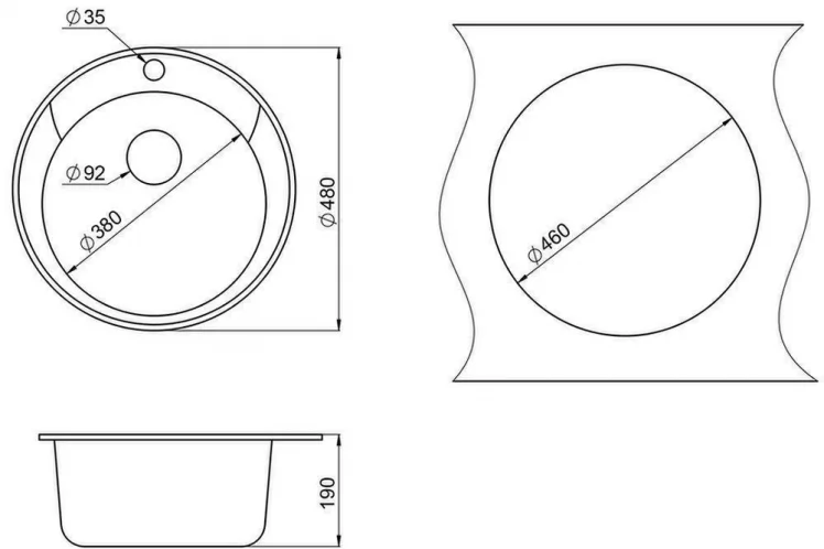 Кухонная мойка STANDART 4802 Черный_2