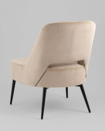 Кресло лаунж Бостон велюр рельефный бежевый_4