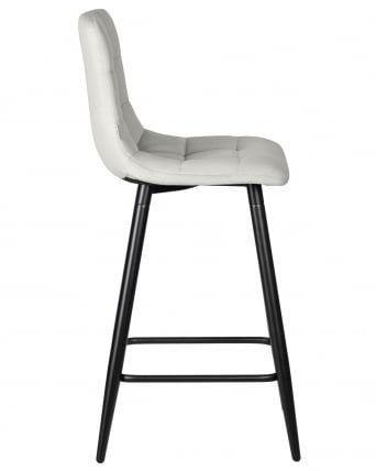 Стул полубарный DOBRIN OLIVIA (черные матовые ножки, светло-серый велюр (108-52))_2