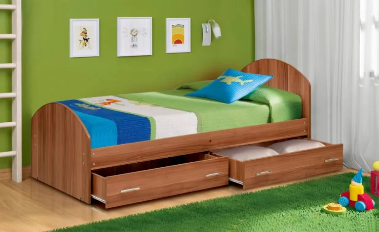 Кровать с ящиками на уголках №2 ЛДСП 800*1900 Венге_0