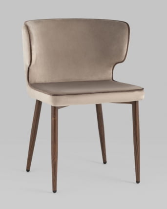 Стул Матео с кантом велюр Шампань ножки дерево_7