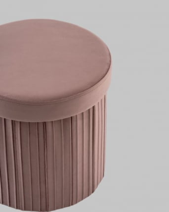 Пуф складной с ящиком Store Round пыльно-розовый_2