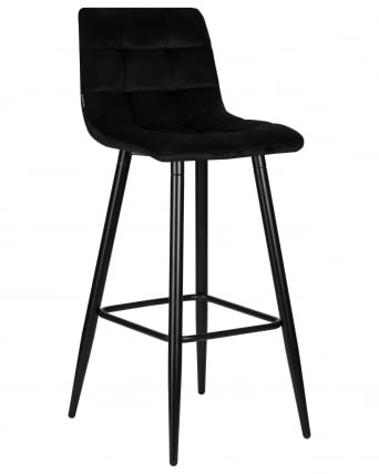 Стул барный DOBRIN NICOLE (черные матовые ножки, черный велюр (108-77))_0