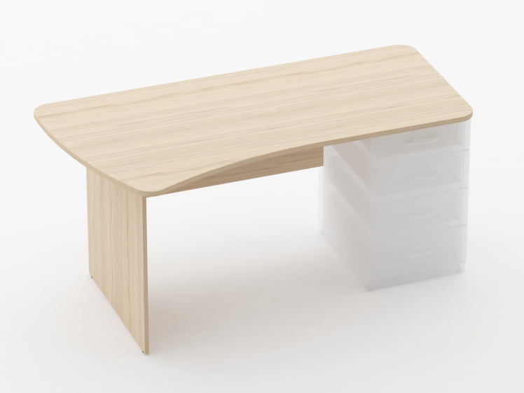 Стол эргономичный под встроенную тумбу Glassy 1.121.16Л Туя_0