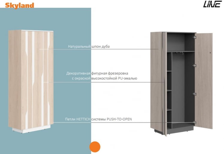 Шкаф для одежды Line СФ-574401 Дуб светлый Черный графит_2