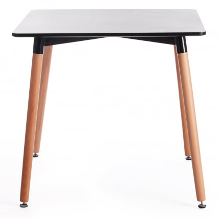 Стол JOHN (mod. T1003) МДФ/дерево, 80 х 80 х 75 см , Black (черный)/ Natural (натуральный)_1