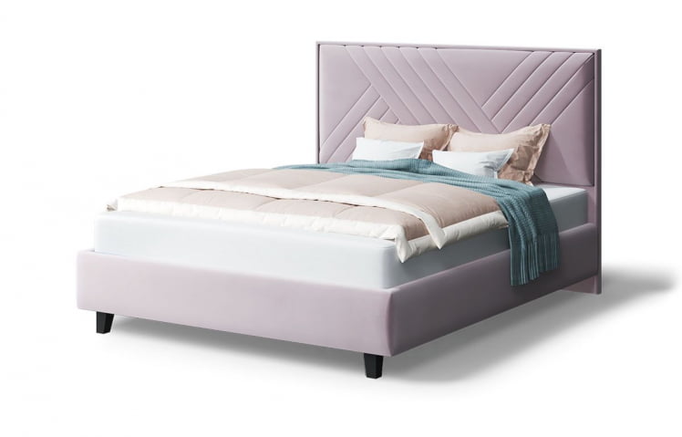 Кровать МИРА 2000*1200мм (на опорах), велюр NEO 15 (лиловый), (б/основания, б/матраса)_0