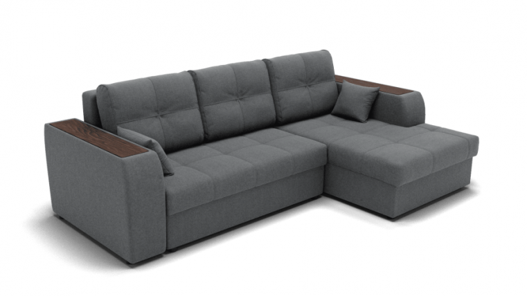 Диван Сенатор-3 НПБ угол левый/правый (ЗР) Цвет фасада: Светло серый; Тип: Левый/правый; Материал фасада: Металл/Велюр_0