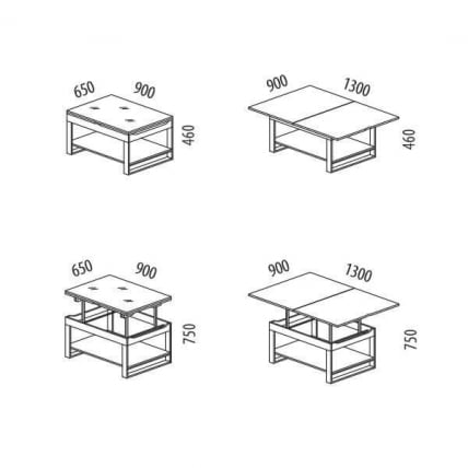 Журнальный стол-трансформер Агат-36 Белый шпон_4