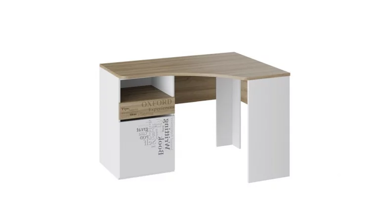 Стол угловой с ящиками Оксфорд ТД-139.15.03 Ривьера Белый с рисунком_0