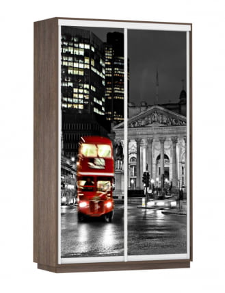Шкаф-купе двухдверный Экспресс Дуо 1400х2200h Лондон/Венге_0
