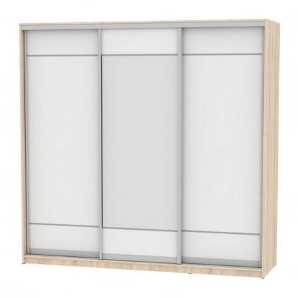 Шкаф-купе B-230х235х60-1(ДСС-Белый-D7D8D7)_0