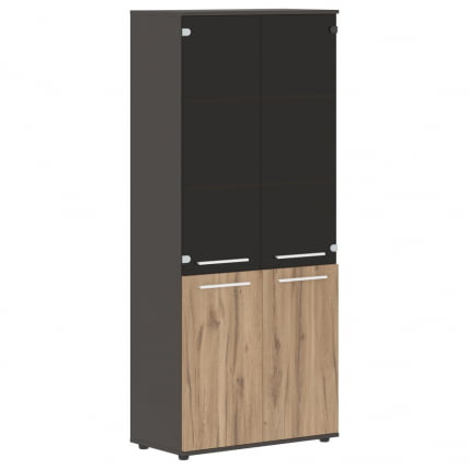 Шкаф комбинированный EDIS EHCS 85.2 Дуб Денвер светлый Белый Мокко_0