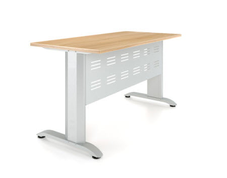 Парта двухместная Де Гласси А перфорированный экран ЛДСП Бук/ Металл Серый_0