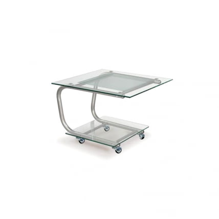 Стол журнальный Дуэт 9 Металлик/ прозрачное_0