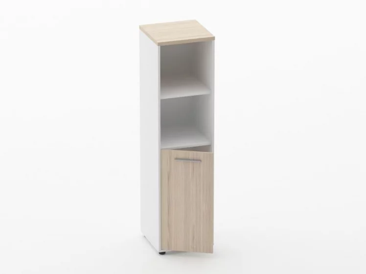 Шкаф 3 узкий 2 полки открытые, 2 полки закрытые Deka 10.16.11Л Туя/Белый_1