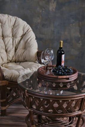 Поднос круглый 21/03 темно коричневый_1