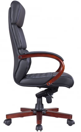 Кресло для руководителя Everprof President Wood Экокожа Черный_1