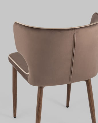 Стул Матео с кантом велюр Коричневый_3