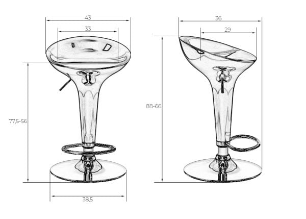 Стул барный DOBRIN BOMBA (бордовый металлик) 2 шт_7