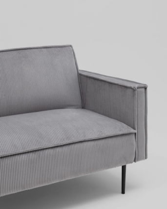 Диван прямой Кассель велюр рельефный светло-серый_5