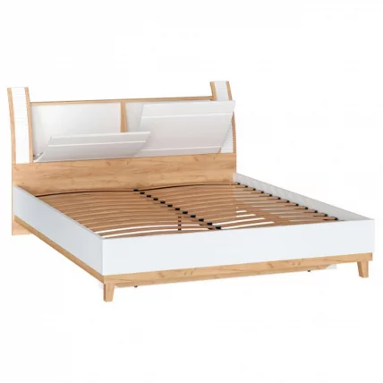 Кровать двуспальная 1600 Бари ЛД 698.140.000 Дуб Золотой Белый_2