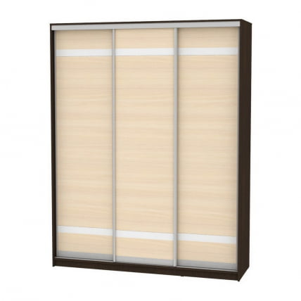 Шкаф-купе B-230х180х60-3(Венге-ДМ-D9D9D9)_0