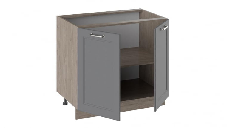 Шкаф напольный Одри Н_72-90_2ДР Дуб Сонома трюфель/Серый шелк_1