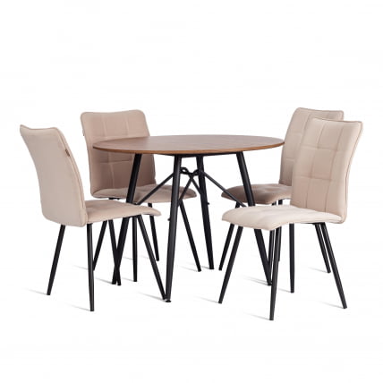 Стул обеденный Bari разборный, ткань велюр, 44х60х91, молочный/черный, (Porsche 2)_8