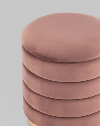 Пуф Франсис с ящиком велюр Пыльно-розовый_3