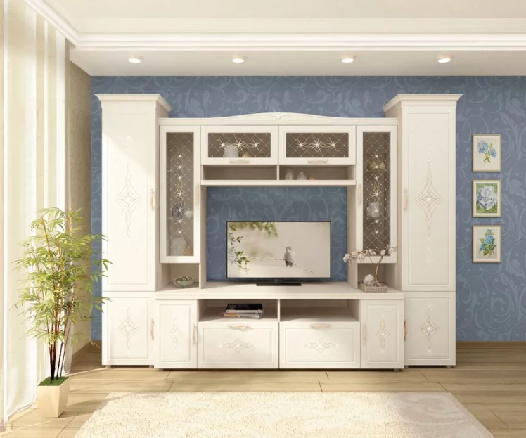 Шкаф-витрина малый (левый/правый) Венеция 32.07 Сосна Астрид Ваниль_5