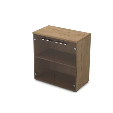 Шкаф низкий со стеклом GLOSS LINE 9НШ.023.2 Teakwood_0